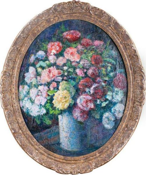 Grand Vase De Roses Oil Painting by Victor Charreton