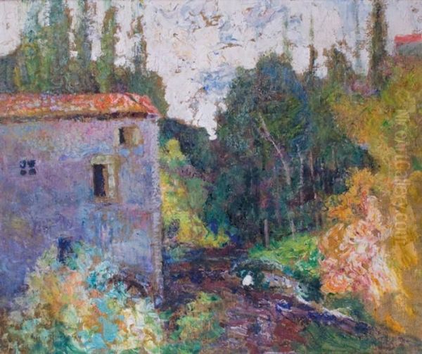 Moulin Au Bord De La Riviere Oil Painting by Victor Charreton