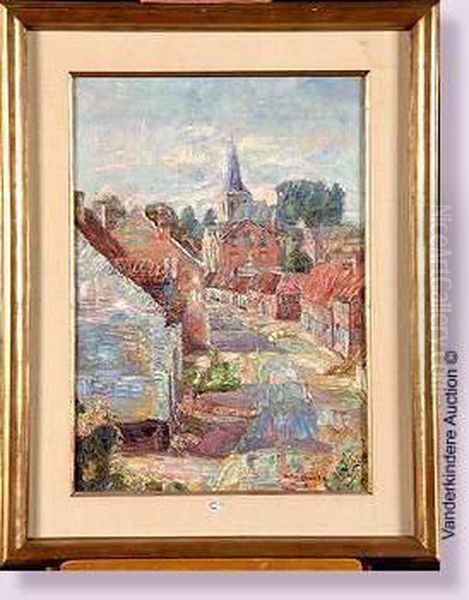 Vue De Village Oil Painting by Victor Charreton