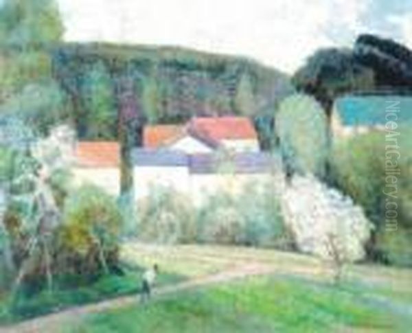 Paysage De Printemps A Valhermeil Oil Painting by Victor Charreton