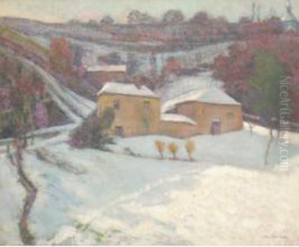 Paysage De Neige Oil Painting by Victor Charreton