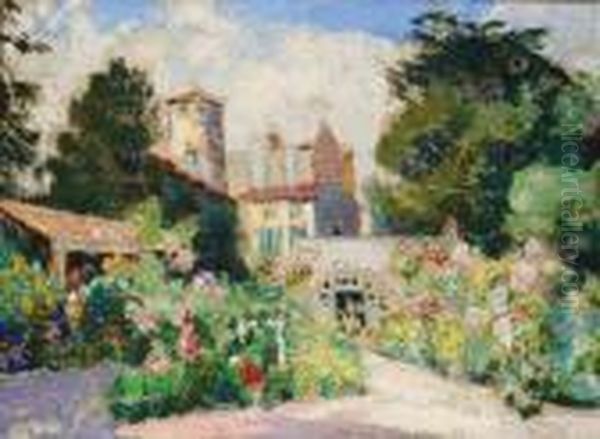 Jardin A Saint-saturnin Oil Painting by Victor Charreton