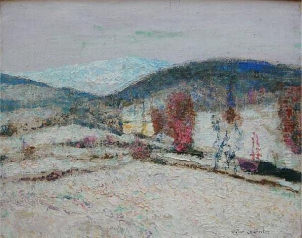 Paysage De Neige Oil Painting by Victor Charreton