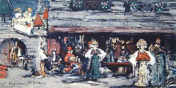 Stage Design for 'The Goldfish' by Minkus, 1903 Oil Painting by Konstantin Alexeievitch Korovin