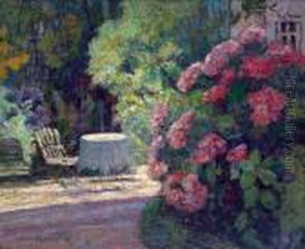 Les Hortensias Oil Painting by Victor Charreton