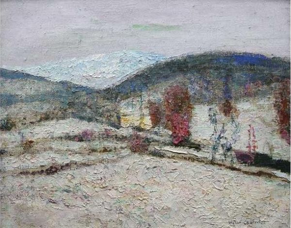 Paysage De Neige Oil Painting by Victor Charreton