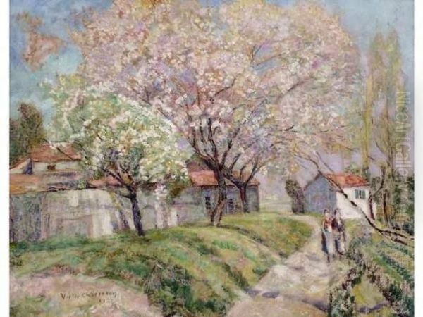 Paysage De Printemps. Oil Painting by Victor Charreton