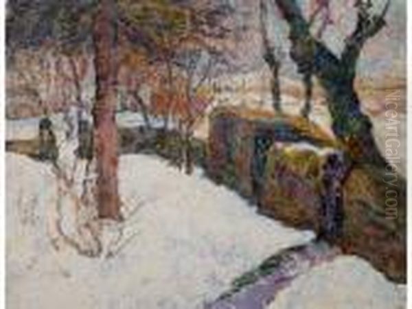 Paysage De Neige Oil Painting by Victor Charreton