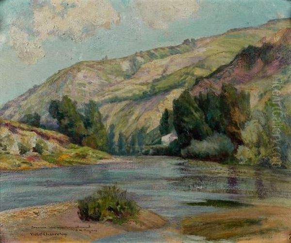 Paysage A La Riviere Oil Painting by Victor Charreton