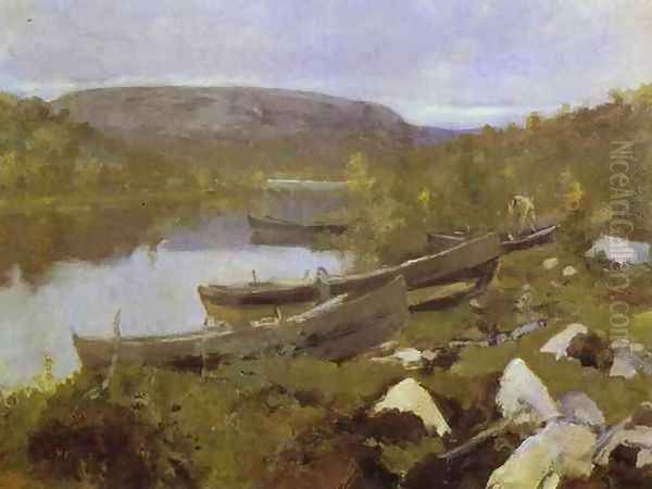 St. Triphon's Brook in Pechenga, 1894 Oil Painting by Konstantin Alexeievitch Korovin