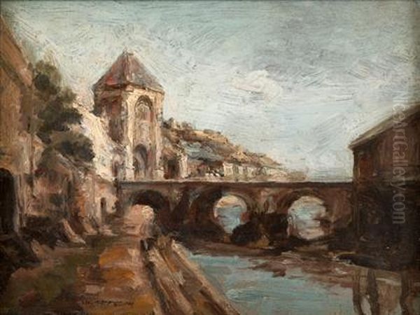 The Bridge Oil Painting by Victor Charreton