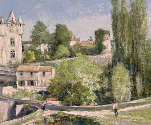 Chateau Sur La Riviere Oil Painting by Victor Charreton