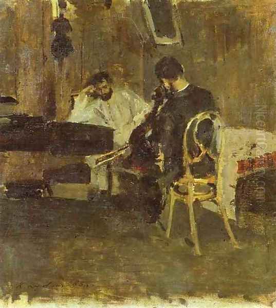 In a Room Oil Painting by Konstantin Alexeievitch Korovin