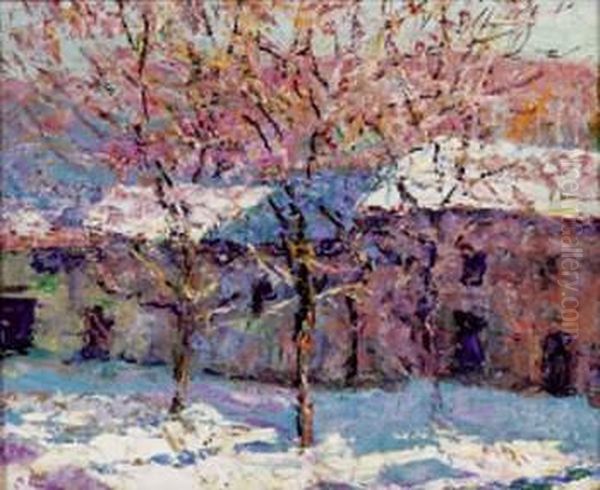 Neige En Auvergne Oil Painting by Victor Charreton