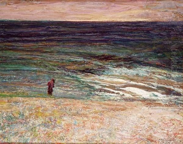 Promeneur Sur La Plage Oil Painting by Victor Charreton