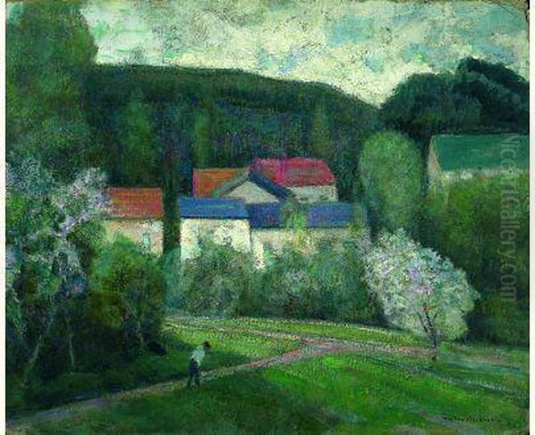 Printemps A Valhermeil Ou Printemps A Pontoise - 1929 Oil Painting by Victor Charreton