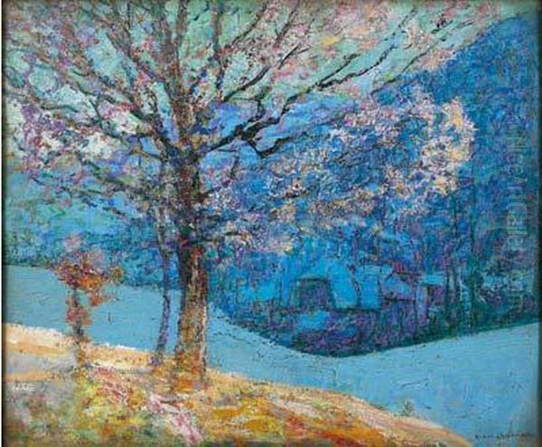 Neige Bleue Oil Painting by Victor Charreton