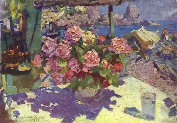 Roses Oil Painting by Konstantin Alexeievitch Korovin