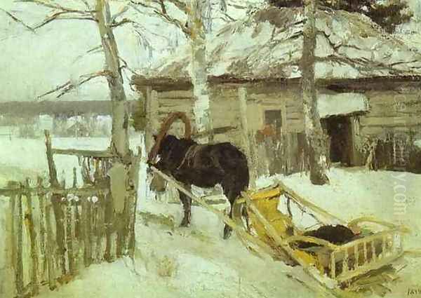 Winter Oil Painting by Konstantin Alexeievitch Korovin