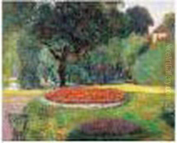 Jardin Public, Baden-baden, Circa 1922 Oil Painting by Victor Charreton