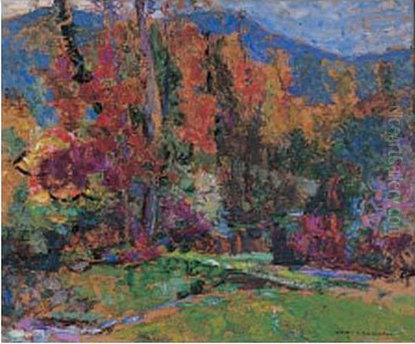 Automne, Le Petit Ruisseau, Circa 1939 Oil Painting by Victor Charreton