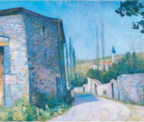 Rue De Village Oil Painting by Victor Charreton