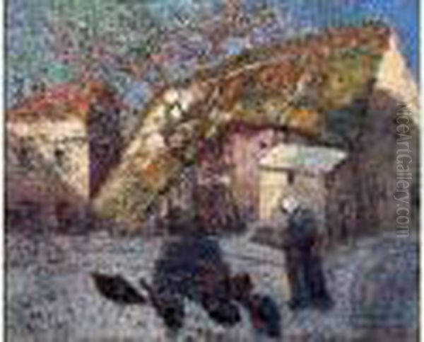 Soleil D'hiver Sur La Maison De La Charine Oil Painting by Victor Charreton