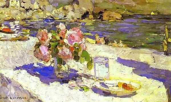 On a Seashore Oil Painting by Konstantin Alexeievitch Korovin