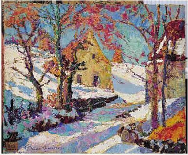 Effet De Lumiere Sur La Neige Oil Painting by Victor Charreton