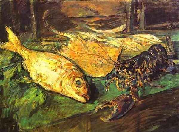 Still Life with Lobster Oil Painting by Konstantin Alexeievitch Korovin