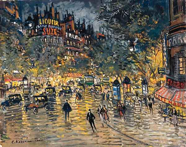 Paris View Oil Painting by Konstantin Alexeievitch Korovin