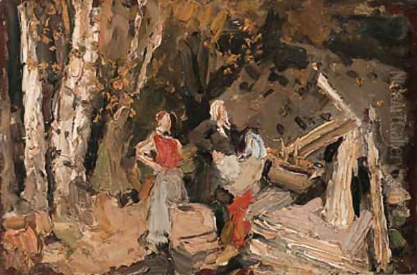 Three Women Oil Painting by Konstantin Alexeievitch Korovin