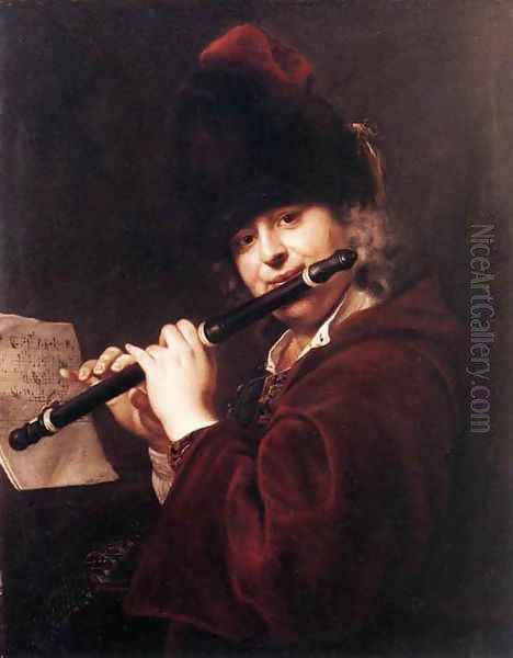 Portrait Of The Court Musician Josef Lemberger Oil Painting by Jan Kupecky