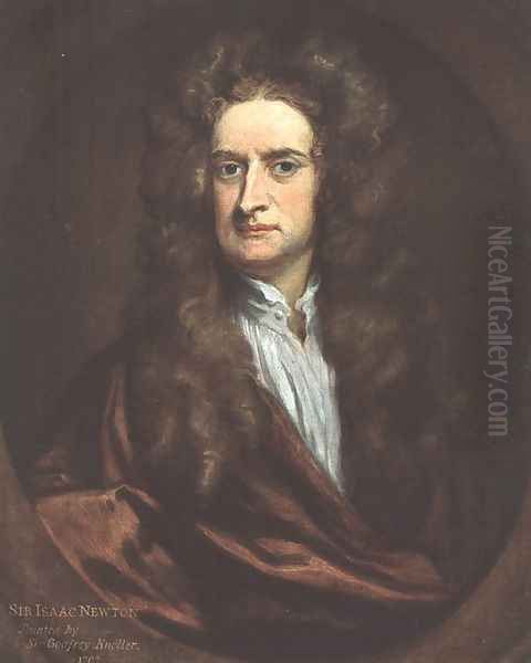 Portrait of Sir Isaac Newton 1702 Oil Painting by Sir Godfrey Kneller