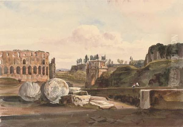 View From The Arch Of Titus Oil Painting by Harriet Cheney