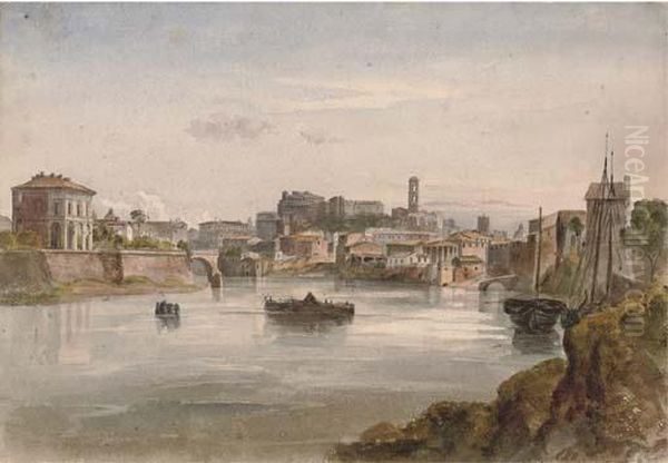 On The Tiber Oil Painting by Harriet Cheney