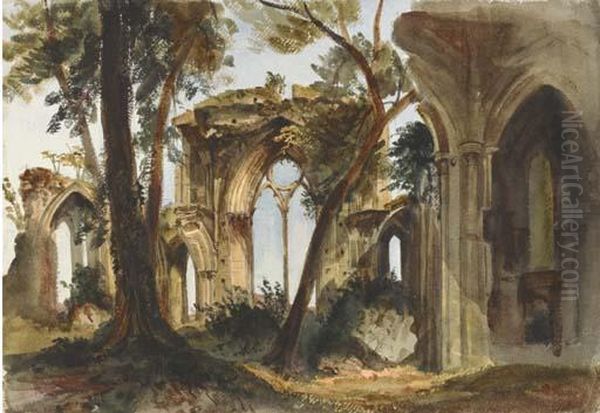 Netley Abbey, Hampshire Oil Painting by Harriet Cheney