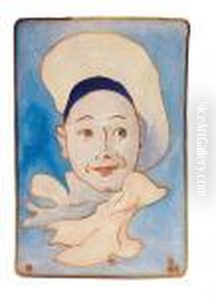 Tete De Pierrot Oil Painting by Jules Cheret