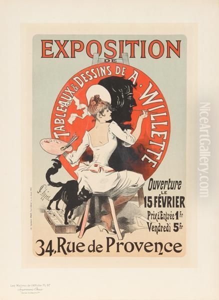 Exposition, Les Maitres De L'affiche. Pl. 97 Oil Painting by Jules Cheret