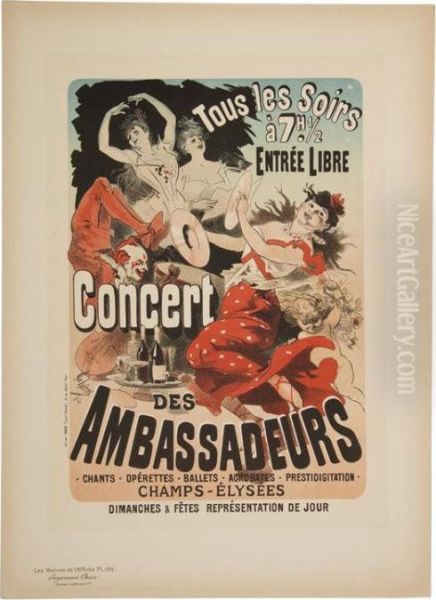 Concert Des Ambassadeurs Oil Painting by Jules Cheret