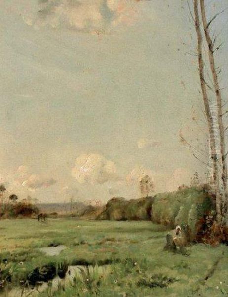 Paysage De Campagne Oil Painting by Jules Cheret