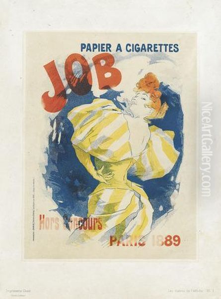 Papier A Cigarettes Job Oil Painting by Jules Cheret