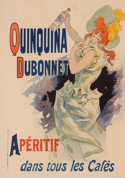 Vin Mariani; Quinquina Dubonnet Oil Painting by Jules Cheret