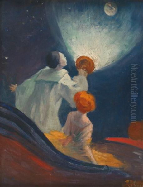 Au Clair De La Lune Oil Painting by Jules Cheret