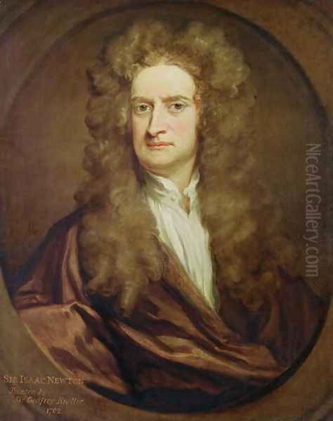 Portrait of Isaac Newton 1642-1727 Oil Painting by Sir Godfrey Kneller