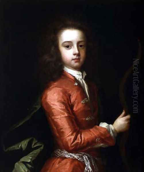 Portrait of a boy said to be the Duke of Gloucester holding a bow Oil Painting by Sir Godfrey Kneller