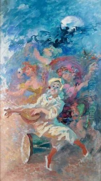 La Serenade A La Lune Oil Painting by Jules Cheret