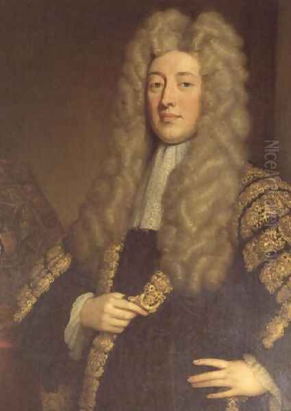 Simon 1st Lord Harcourt Chancellor to Queen Anne Oil Painting by Sir Godfrey Kneller