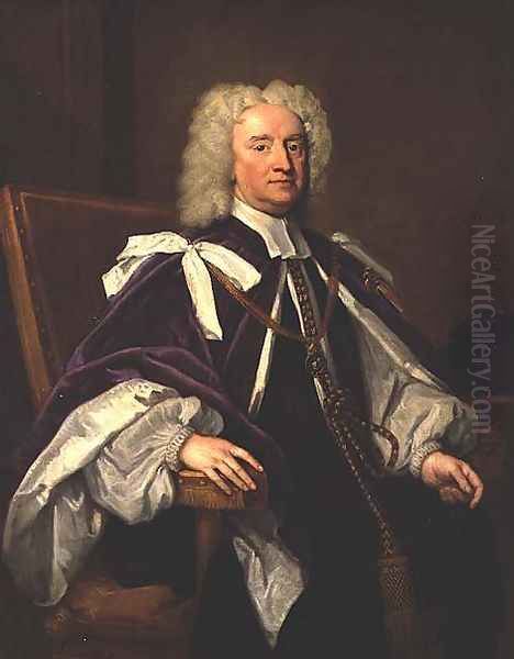 Portrait of Sir Jonathan Trelawny successively Bishop of Bristol Exeter and Winchester Oil Painting by Sir Godfrey Kneller