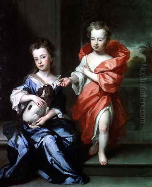 Two Children perhaps of the Howard Family Oil Painting by Sir Godfrey Kneller